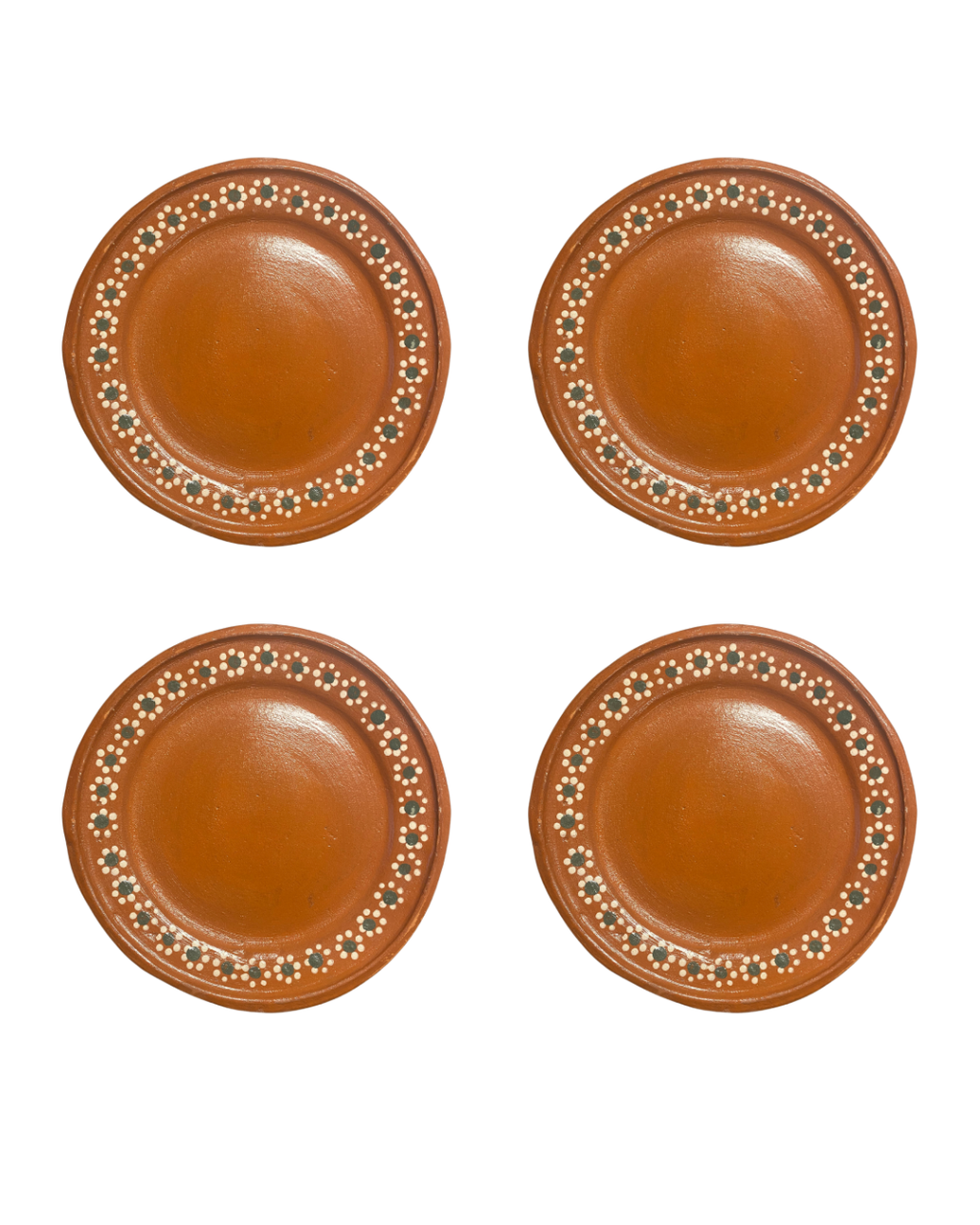 SET DE 4 PLATOS REDONDO DE BARRO